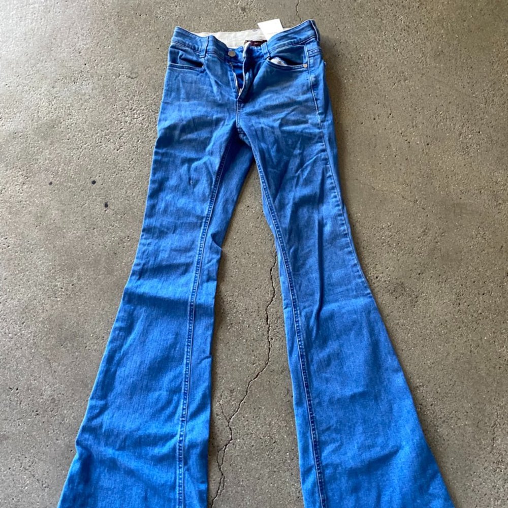 Stella McCartney wide flared blue jeans